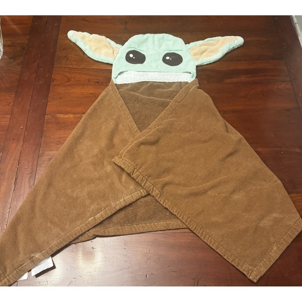 Star Wars The Mandalorian The Child Baby Yoda Hooded Bath Towel Ears - 22" x 51"